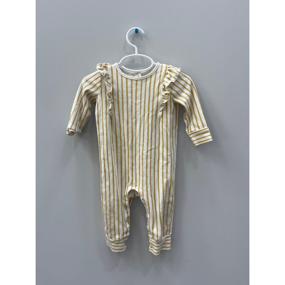 Pehr Baby Ruffle Romper Stripes Away Marigold 6/12